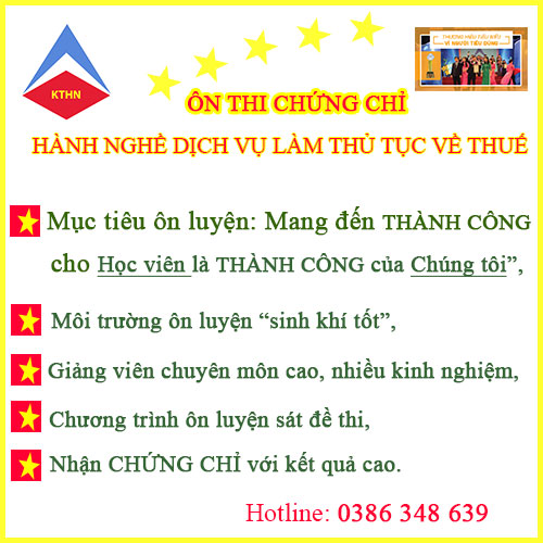 Địa chỉ ôn thi chứng chỉ đại lý thuế sát với đề thi nhất tại Hà Nội