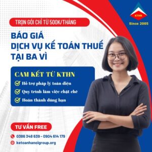 Báo Giá Dịch Vụ Kế Toán Thuế Tại Ba Vì Chuyên Nghiệp