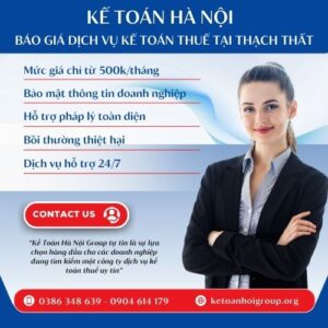 Báo Giá Dịch Vụ Kế Toán Thuế Tại Thạch Thất Uy Tín