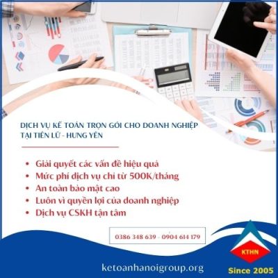 Dịch Vụ Kế Toán Trọn Gói Cho Doanh Nghiệp Tại Tiên Lữ, Hưng Yên