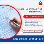 Giá Dịch Vụ Báo Cáo Thuế Tại Thanh Oai