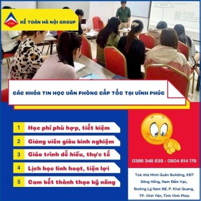 Các Khóa Tin Học Văn Phòng Cấp Tốc Tại Vĩnh Phúc