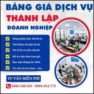 Bang Gia Dich Vu Thanh Lap Doanh Nghiep
